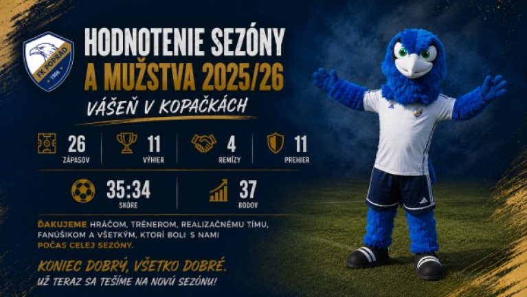 Hodnotenie sezóny A-mužstva 2025/26